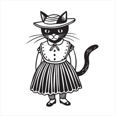 cat silhouette vector style