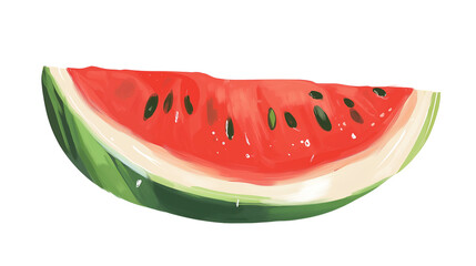 Sliced watermelon with juicy red flesh, refreshing summer fruit, isolated on a white background