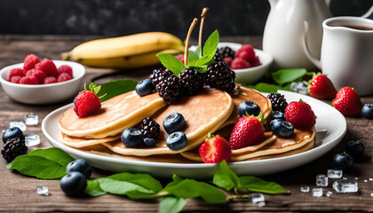 Delicious Pancakes with Fresh Berries