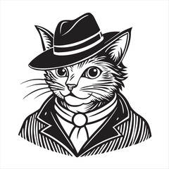 cat silhouette vector style