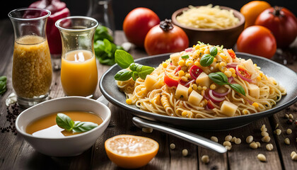 Delicious Pasta Salad with Tomatoes, Corn, and Basil