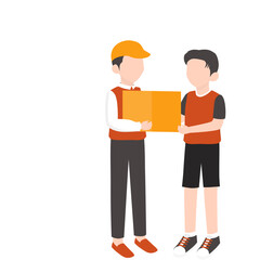 Courier Man Delivers the Package to Customer. Package Delivery Order Illustration