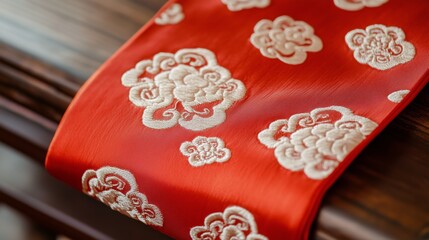 Chinese style silk embroidered with auspicious clouds