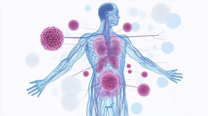 Obraz premium Operational diagram of the human immune system