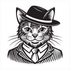 cat silhouette vector style