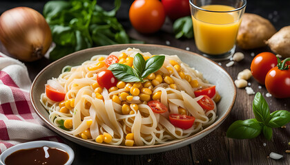 Delicious Corn and Tomato Pasta Dish
