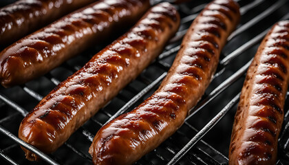 Grilled Sausages on a Wire Rack