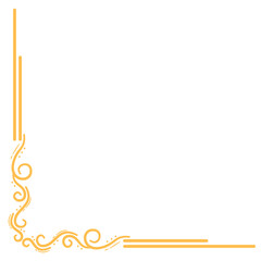 Golden Corner Border Ornament. Gold Certificate and Wedding Invitation Card Border