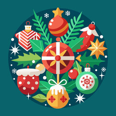 christmas card with christmas balls