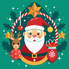 santa claus and reindeer