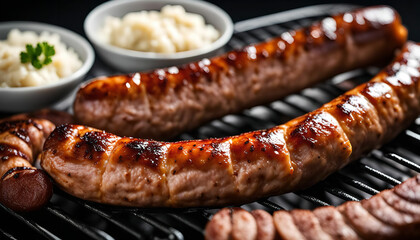 Grilled Sausages on a Grill