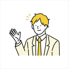 イラスト素材：ビジネスパーソンの男性