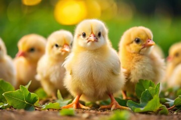 Fototapeta premium chicks in the garden