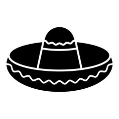 Illustration showing a black Mexican attribute icon on a white background