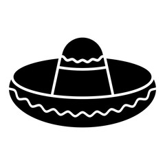 Illustration showing a black Mexican attribute icon on a white background