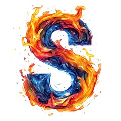 Blazing S: A fiery letter design, vibrant and dynamic!