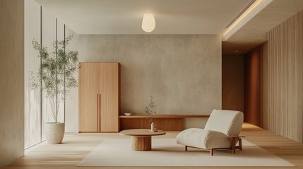 A textured, beige rectangle graces a wooden floor, centered to highlight its rich texture and inviting warmth