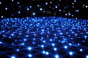 Abstract Blue Technology Background: Glowing Light Rays and Futuristic Design Elements. Perfect for websites, presentations, and digital projects needing a modern, high-tech aesthetic. Ideal for      