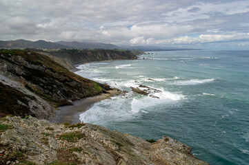 Beautiful view of the atlantic ocean coast. Asturias (Spain)