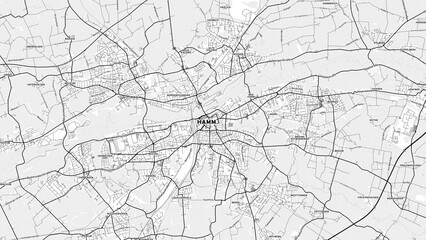 Minimalist Hamm Street Map with Labels and Neighborhoods