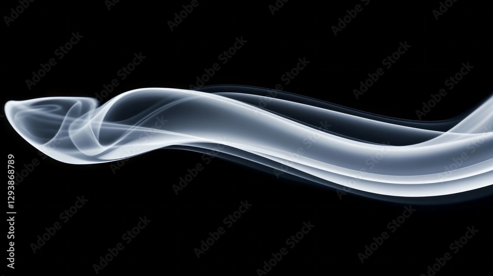 Poster Translucent tendrils of smoke twist and curl in soft, flowing patterns, creating an enchanting and soothing atmosphere that captivates the viewer's imagination