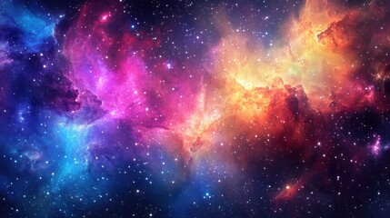 Fototapeta premium Cosmic Nebula: A Symphony of Celestial Colors