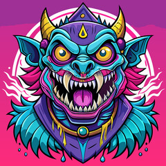 Obraz premium monster in Pop art style for canvas, t shirts to edit yourself