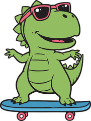 Crocodile Alligator T-Rex Vector Illustration