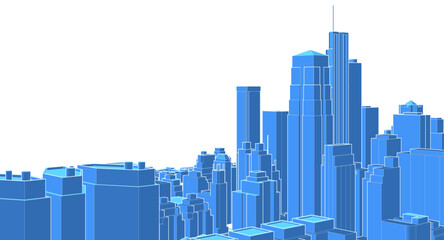 abstract modern city 3d illustration
