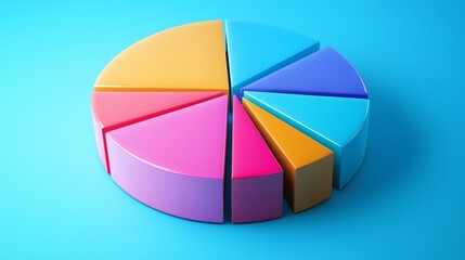 Obraz premium Color pie chart data analysis