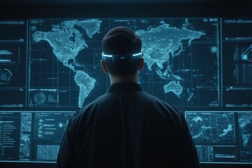 Cybersecurity Specialist – Digital Guardian in a High-Tech World. Cybersecurity agencies, tech companies, AI-driven security firms, business presentations, software advertisements, futuristic branding