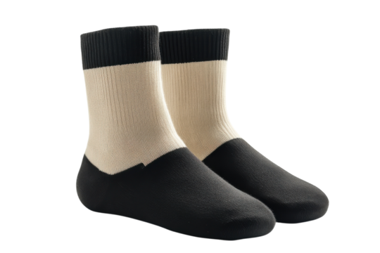 Athletic Socks with Arch Support and Moisture-Wicking Technology: Isolated on Transparent Background