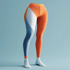 3D Icon of Stylish Leggings with Contrasting Colors Display