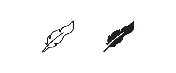 Feather icon vector, sign, symbol, logo, illustration, editable stroke, flat design style isolated on white linear