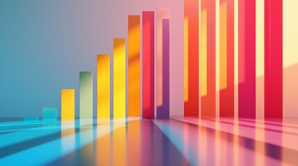 The growth rhythm of color bar chart