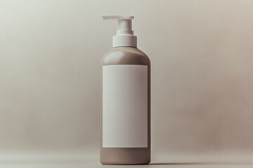 Elegant lotion bottle with minimalist design, showcasing blank l