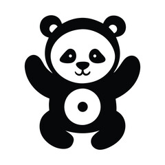 Cute Black and White Panda Illustration, Cartoon Panda Drawing, Adorable Artwork. Cute Panda Artwork, Black and White Drawing, Cartoon Animal Illustration

