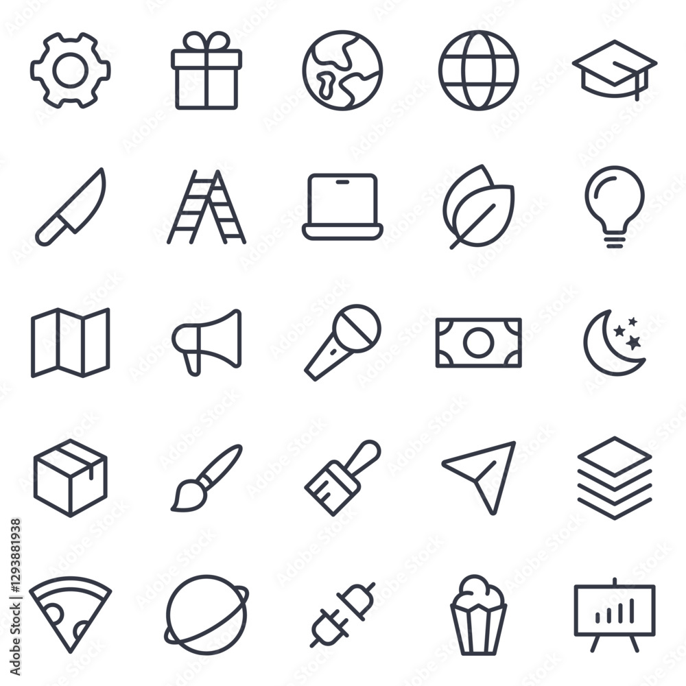 Poster simple set office and business icon template editable. business pack symbol vector sign isolated on 
