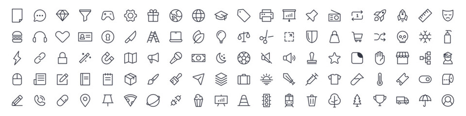 Simple Set Office and Business icon template editable. business pack symbol vector sign isolated on white background illustration for graphic and web design