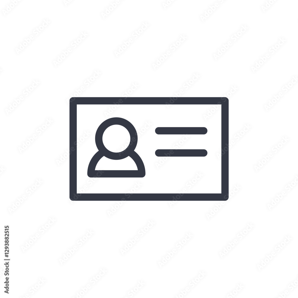 Poster id card icon symbol vector sign isolated on white background illustration for graphic and web design