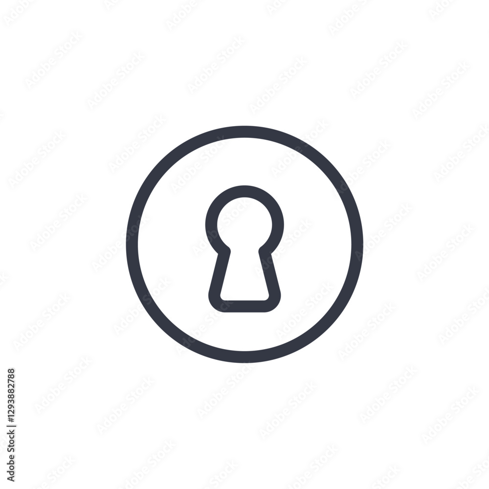 Poster key hole icon symbol vector sign isolated on white background illustration for graphic and web design