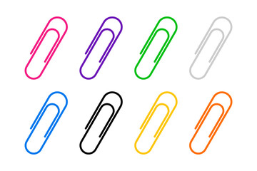 Vector isolated Paper clip icon set in different colors