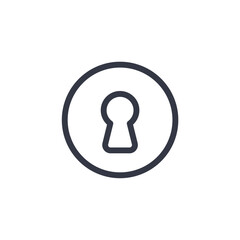 key hole icon symbol vector sign isolated on white background illustration for graphic and web design