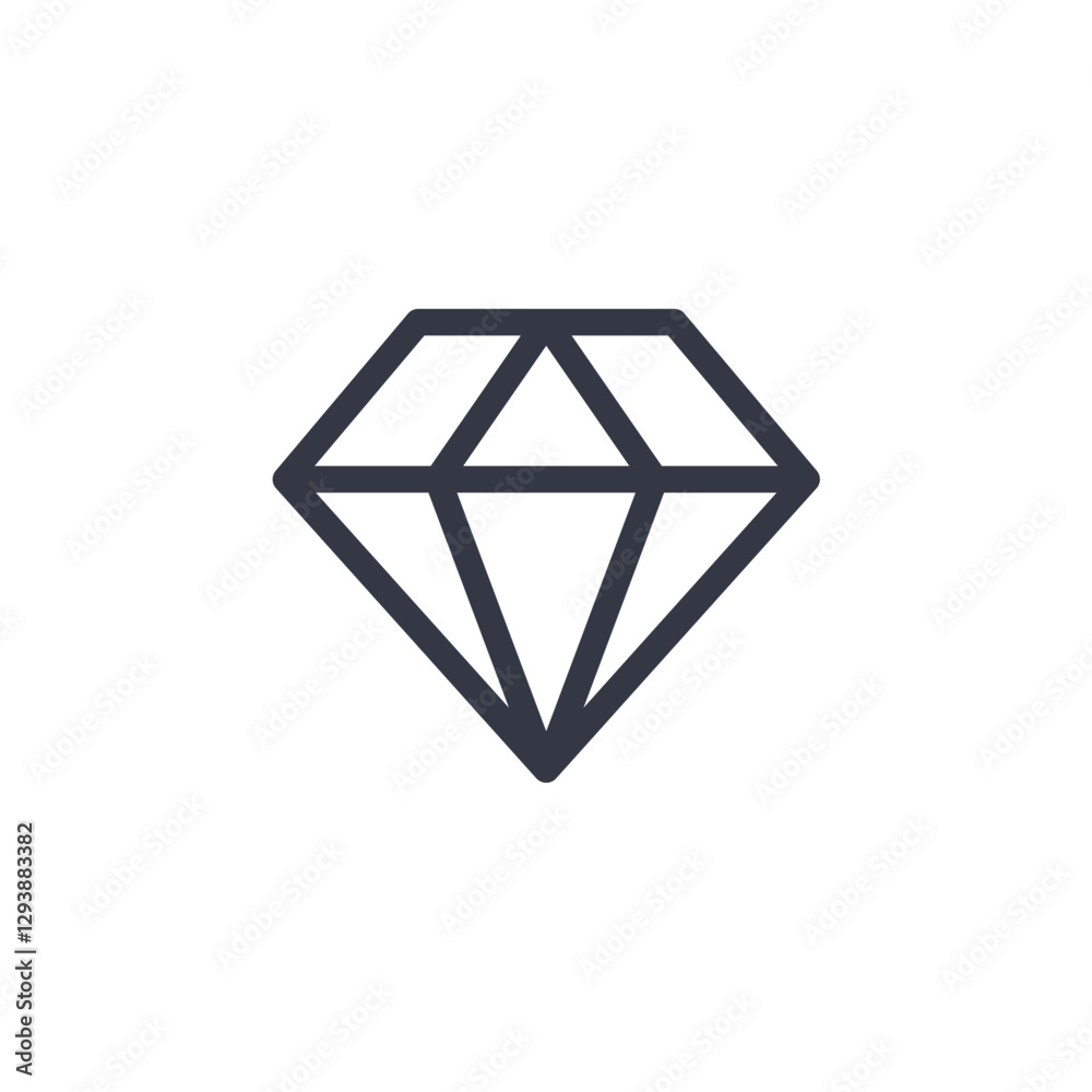 Poster diamond icon symbol vector sign isolated on white background illustration for graphic and web design