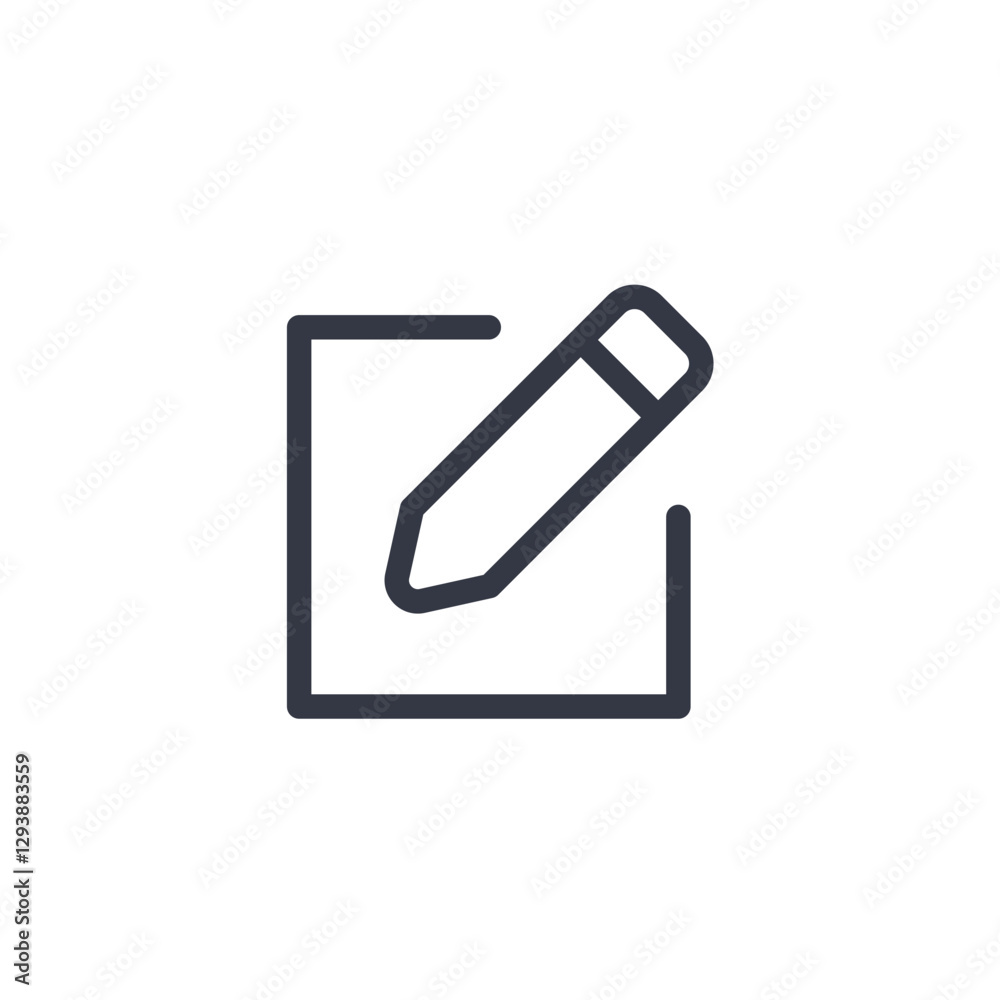 Poster note pencil icon symbol vector sign isolated on white background illustration for graphic and web de