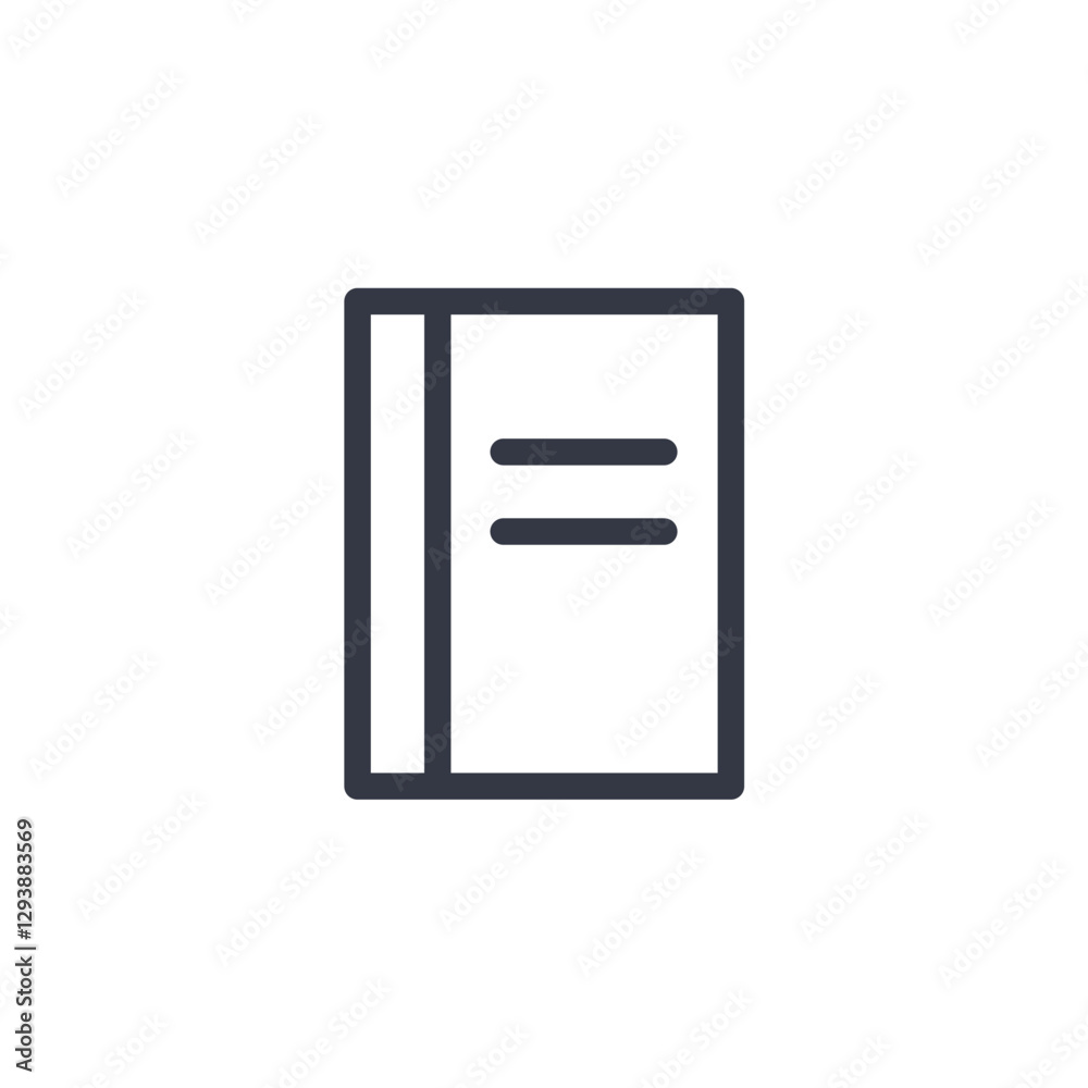 Poster notebook icon symbol vector sign isolated on white background illustration for graphic and web design