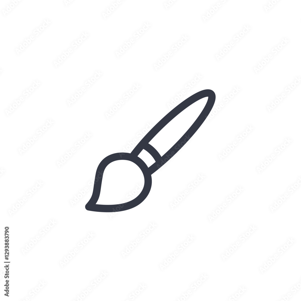 Poster paint brush icon symbol vector sign isolated on white background illustration for graphic and web de