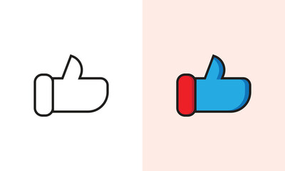 Obraz premium Thumbs up button vector icon. Great logo icon for, industry, social media, entertainment and web.