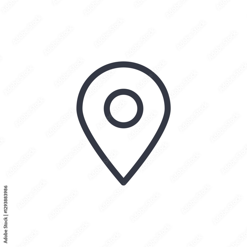 Aufkleber pin location icon symbol vector sign isolated on white background illustration for graphic and web design