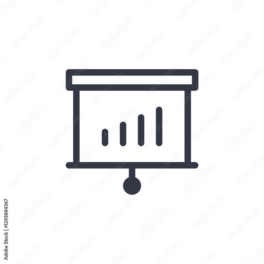 Poster projector screen icon symbol vector sign isolated on white background illustration for graphic and web design